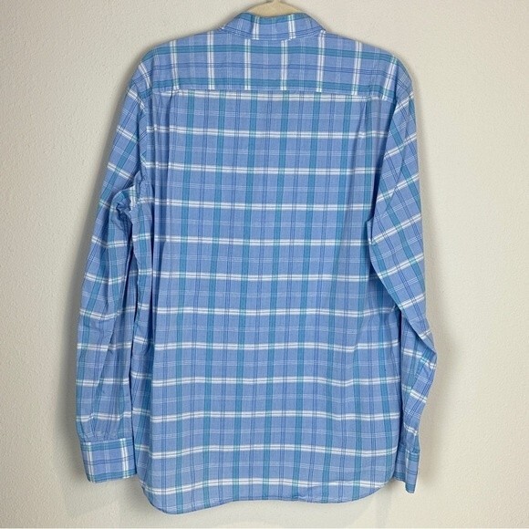 Bonobos Slim Fit Blue Plaid Cotton Stretch Everyday Button Up Shirt L - Picture 4 of 8